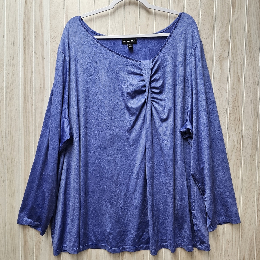 Fashion Bug * Long Sleeve Tunic Top * Womens Size 4x * Blue-Purple * Flowy